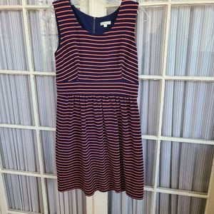 Shoshanna Navy and Orange Striped Dress